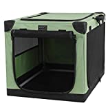 Petsfit Portable Soft Medium Dog Crate, Indoor and Outdoor Crate for Pets, for Medium Dog Green 30 x 20 x 19 Inches