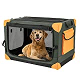 Dog Travel Crate Collapsible Dog Crate, 4 Door Portable Soft Dog Crate, Foldable Dog Kennels and Crates for Small Medium Large Dogs and Cats, Indoor, Outdoor Green L (32')