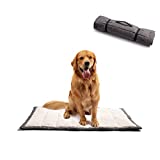 VMGreen Outdoor Dog Bed, Portable Dog Travel Mat, Rollup Pet Camping Gear, Crate Pad with Carry Handles for Large Dog, Super Soft, Machine Washable, 42*28” Grey