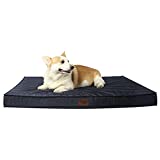 Tail Stories Outdoor All Weather Dog/Cat Bed, Waterproof, Removable Cover, Egg Orthopedic Foam Pet Bed with Washable and Removable Cover Waterproof Bottom, Navy,Large