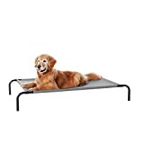 Amazon Basics Cooling Elevated Pet Bed, Large (51 x 31 x 8 Inches), Grey