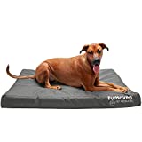 Furhaven Pet Bed for Dogs and Cats - Water-Resistant Indoor-Outdoor Logo Print Oxford Mattress Egg Crate Orthopedic Dog Bed, Removable Cover - Stone Gray, Jumbo (X-Large)