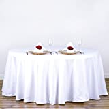 BalsaCircle 10 pcs 120 inch White Round Tablecloths Fabric Table Cover Linens for Wedding Party Polyester Reception Banquet Events Kitchen Dining