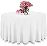 TANIASH White Round Tablecloth 6 Packs 120inch 100% Polyester Tablecloths for Wedding/Part…