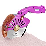 BAOSHISHAN Electric Fabric Rotary Cutter Speed Adjustable Fabric Scissors 100mm/4inch Round Blade 27mm/1.06inch Thickness Cutting Machine for Multilayer Fabric Leather Cloth Carpet (Purple)