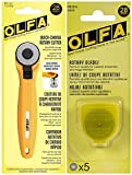 OLFA Rotary Fabric Cutter 28MM with 5 Blade Refill For Quilting, Sewing, and Crafts