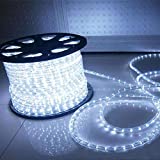 HuiZhen Indoor Outdoor Rope Lights,110v 100ft Connectable led Rope Lights Outdoor Waterproof Kit for Party,Wedding,Background,Trees,Pool,Eaves Decoration with UL Certified