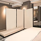YASRKML 3 Panel Room Divider, Folding Privacy Screen for Office, Partition Room Separators, Freestanding Room Fabric Panel 102x71.3, Beige