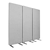 Stand Up Desk Store ReFocus Freestanding Noise Reducing Acoustic Room Wall Divider Office Partition (Cool Grey, 72' x 66', Zippered 3-Pack)
