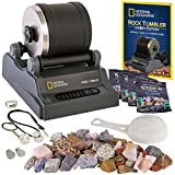 NATIONAL GEOGRAPHIC Hobby Rock Tumbler Kit - Includes Rough Gemstones, 4 Polishing Grits, Jewelry Fastenings, Learning Guide, Great Stem Science Kit