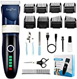 AngFan Dog Clippers for Grooming 16pcs Dog Grooming Kit for Small Large Dogs Grooming Clippers Supplies Dog Hair Clippers Low Noise Profesional Pet Cat Shaver Cordless Rechargeable Trimmers for Dogs 