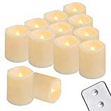 Homemory Flameless Votive Candles with Remote, 12Pack Flickering Battery Operated LED Tealight Candles, Realistic Fake Candle for Wedding, Halloween, Christmas Decorations (Battery Included)