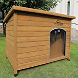 Pets Imperial® Norfolk XL Insulated Wooden Dog Kennel Cedar Color with Support Rails and Removable Floor for Easy Cleaning