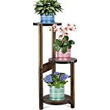 3 Tier Plant Stand, Mid Century Wood Plant Stand Tall 30inch with Three Shelfs Holder Indoor and Outdoor (Pot & Plant Not Included) (Walnut)