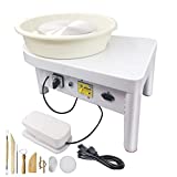 Loyesm Pottery Wheel 350W 25CM Pottery Forming Machine Ceramic Machine for Work Clay Art Craft DIY with Foot Pedal and Detachable Basin