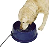 K&H Pet Products Thermal-Bowl Outdoor Heated Cat & Dog Water Bowl Blue 96 Ounces