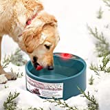 PETLESO Dog Heated Water Bowl- Pet Water Heating Bowl for Cats Dogs Chicken Birds Outdoor Winter Dog Bowl, 68OZ