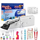 buyfitcase Portable Sewing Machine, Mini Sewing Professional Cordless Sewing Handheld Electric Household Tool - Quick Stitch Tool for Fabric, Clothing, or Kids Cloth Home Travel Use-white1124