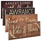 Personalized Wedding Sign, Custom Wood Sign W/Names & Dates, 15'' X 6'' - 9 Designs W/ 5 Wood Colors, Wedding Plaque for Ceremony, Bridal Shower, Family Established Name Sign, Wooden Engraved Sign