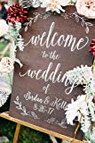 Wooden Wedding Welcome Sign: Custom Wedding Decor Display Date & Couple Name, Personalized Welcome Wedding Sign, Weathered Oak Stain Wood Sign, Wedding & Reception Decorations