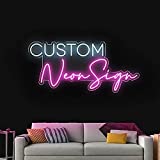 LC Custom Neon Signs for Bedroom, Wedding Party, Personalized Dimmable Neon Sign for Wall Art, Birthday Gift Giving Name Neon Lights (36' Length 2 Lines Text)