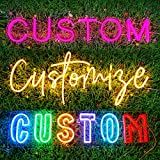 Custom Neon Signs for Wall Decor Bedroom Wedding Party Man Cave Nursery Kid Room Personalized LED Dimmable Neon Light Letter Word Name Sign Birthday Christmas Gift (Optional 24' to 50')