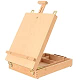 Art Supplies Box Easel Sketchbox Painting Storage Box, Adjust Wood Tabletop Easel for Drawing & Sketching Student (Painting Easel Box)