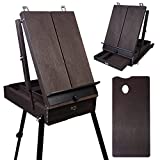 CONDA 70” French Style Easel with Aluminum Legs, Folding Sketch Painting Easel with Drawer, Tripod Easel Stand for Painting, Sketching, Display