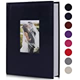 RECUTMS Photo Album 300 Pockets,4x6 Photo Book Paper Core Memo Insert Inside Page PU Leather Cover Picture Album Record Valentine's Day Christmas Holiday Commemorative Gift(Blue)