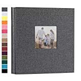 potricher Linen Hardcover Photo Album 4x6 600 Photos Large Capacity for Family Wedding Anniversary Baby Vacation (Gray, 600 Pockets)