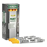 DIXON Industrial Paint Markers, Medium Tip, Box of 12 Markers, Yellow (80223)