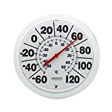 Springfield 90050 8' Indoor/Outdoor Dial Thermometer, White