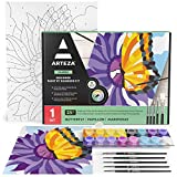 Arteza Paint by Numbers Kit, 12x16 Inches, 25 Pieces, Butterfly Canvas Painting Kit, Canvas Panel, 16 Acrylic Paint Pots, 5 Paintbrushes, Art Supplies for a Meditative and Calming Creative Experience