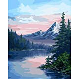 COLORWORK DIY Paint by Numbers for Adults and Kids, “Rocky Mountain Sunset” Acrylic Painting Kit by Artist Joan A Brown, 16' W x 20' L