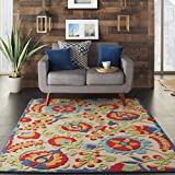 Nourison Aloha Multicolor Indoor/Outdoor Area Rug 5 feet 3 Inches by 7 Feet 5 Inches, 5'3'X7'5'