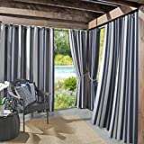 Sun Zero 53088 Valencia UV Protectant Indoor Outdoor Curtain Panel, 54' x 95', Navy Blue