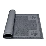 Darkyazi Pet Feeding Mat Large for Dogs and Cats,24'×16' Flexible and Easy to Clean Feeding Mat,Best for Non Slip Waterproof Feeding Mat. (Grey)