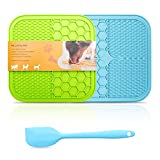 Dog Licking Mat with Suction Cups | BPA-Free Food Grade Silicone Mat for Fun, Anxiety, & Boredom Relief. Strong Suction Cups for Easy Grooming and Slow Feeding Set of 2…