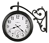 Howard Miller Luis Wall Clock 625-358 – Indoor/Outdoor Double-Sided Timepiece, Decorative Wall Bracket, Swivels for Maximum Visibility, Quartz Movement
