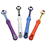 Orgrimmar 4 PCS 3-Sided Pet Toothbrush Dog Toothbrush Removing Bad Breath Tartar Cleaning Mouth Pet Dental Care Cat Cleaning Mouth