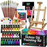 Oil Paint Set| Vibrant Oil Paint. Oil Painting set includes many art supplies- Table Easel, stretched canvas, Paint brushes, paint pallet, oil paint. Great Oil Paint Kit for starters or professionals.