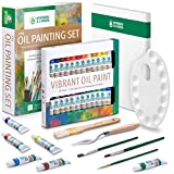 Norberg & Linden XXL Oil Paint Set - 24 Paints, 25 Brushes, 1 Canvas, and Art Palette - Oil Painting Supplies for Kids and Adults, Paint Supplies