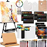 VISWIN 152 Pcs Super Deluxe Painting Kit for Adult with Table Top Easel, Art Paint Supplies Kit with Canvas, Oil, Watercolor, Acrylic Paint Set, Brush, Knives, Painting Set for Adult, Beginner, Artist