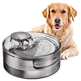 NPET DF10 Dog Water Fountain, 1.3Gallon/5L Large Automatic Pet Water Dispenser Cat Water Fountain with Cleaning Kit, Replacement Filter for Cat, Dogs, Multiple Pets