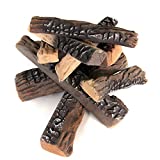 AVAFORT 10 Piece Gas Fireplace Logs, Ceramic Wood Gas Fireplace Log Set for Propane, Gas, Gas Inserts, Gel, Ethanol, Electric, Indoor, Outdoor Fireplaces, and Fire Pits (Large)