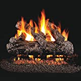 Peterson Real Fyre 18-inch Rustic Oak Log Set With Vented Natural Gas G45 Burner - Match Light