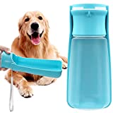 Portable Dog Water Bottle for Walking 19 OZ or 12 OZ Portable Pet Water Bottles for Puppy Small Medium Large Dogs Water Dispenser Dog Water Bowl Dog Accessories (19oz Blue)