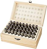 Amazon Basics Metal Alphabet And Number Stamp Kit Tools Set With Wood Box - 5/16 Inch
