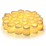 SHYMERY Flameless Votive Candles,Flameless Flickering Electric Fake Candle,24 Pack Battery Operated LED Tea Lights in Warm White for Wedding,Table,Festival Celebration,Halloween,Christmas Decorations