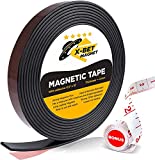 X-bet MAGNET Flexible Magnetic Strip - 1/2 Inch x 10 Feet Magnetic Tape with Strong Self Adhesive - Perfect Magnetic Roll for Craft and DIY Projects - Sticky Anisotropic Magnets